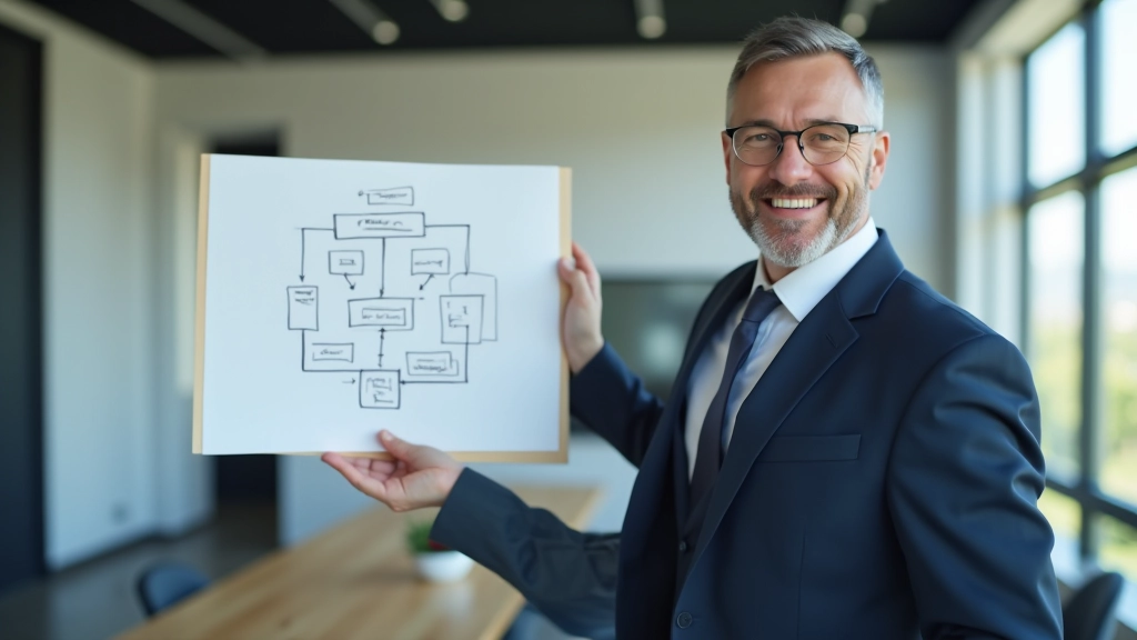 Diagrama visual mostrando matriz RACI com papéis de liderança e responsabilidades em estrutura clara