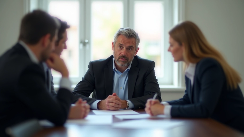 Equipa em reunião discutindo estratégias de risco e planos contingentes com documentação